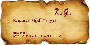 Kaposi Gyöngyi névjegykártya